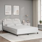 vidaXL Bed Frame "Viana" without Mattress White 120x200 cm Faux Leathe...