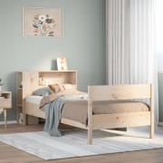 vidaXL Säng med bokhylla utan madrass 100x200cm massiv furu