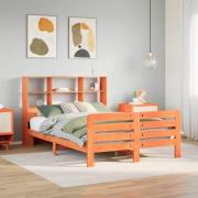 vidaXL Sängram utan madrass vaxbrun 120x190 cm massiv furu