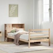 vidaXL Säng med bokhylla utan madrass 100x200cm massiv furu