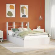 vidaXL Sängram utan madrass vit 120x190 cm massiv furu
