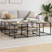 vidaXL Soffbord sonoma-ek 121x121x40 cm konstruerat trä