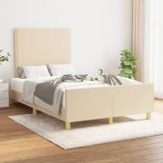 vidaXL sängram utan madrass gräddvit 120x190 cm tyg