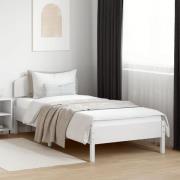 vidaXL Sängram utan madrass vit 100x200 cm massiv furu