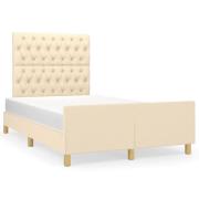 vidaXL sängram utan madrass gräddvit 120x190 cm tyg