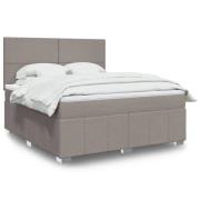 vidaXL Ramsäng med madrass taupe 180x200 cm tyg