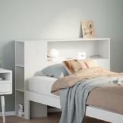 vidaXL Huvudgavel med förvaring vit 100 cm massiv furu