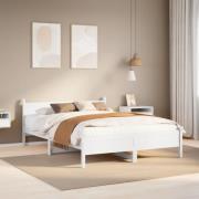 vidaXL Sängram utan madrass vit 140x200 cm massiv furu
