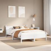 vidaXL Sängram utan madrass vit 160x200 cm massiv furu