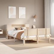 vidaXL Säng med bokhylla utan madrass 140x190cm massiv furu