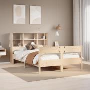 vidaXL Säng med bokhylla utan madrass 150x200cm massiv furu