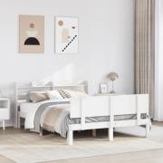 vidaXL Sängram med huvudgavel utan madrass vit 160x200 cm