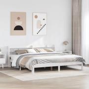 vidaXL Sängram med huvudgavel utan madrass vit 200x200 cm