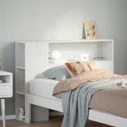 vidaXL Huvudgavel med förvaring vit 90 cm massiv furu