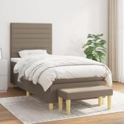 vidaXL Ramsäng med madrass taupe 90x190 cm tyg