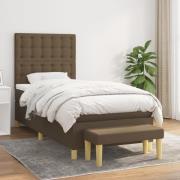 vidaXL Ramsäng med madrass mörkbrun 100x200 cm tyg
