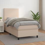 vidaXL Ramsäng med bäddmadrass cappuccino 80x200 cm konstläder