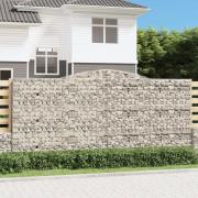 vidaXL Gabion bågformad 400x30x180/200 cm galvaniserat järn