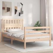 vidaXL Sängram med huvudgavel 100x200 cm massivt trä