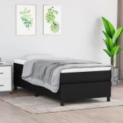vidaXL Ramsäng med madrass svart 90x190 cm tyg