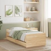 vidaXL Sängram med lådor sonoma-ek 75x190 cm