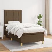 vidaXL Ramsäng med madrass mörkbrun 100x200 cm tyg