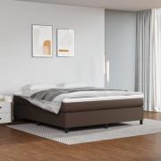 vidaXL Ramsäng med madrass brun 180x200 cm konstläder