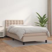 vidaXL Ramsäng med bäddmadrass cappuccino 80x200 cm konstläder