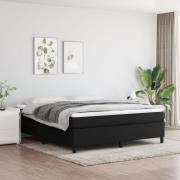 vidaXL Ramsäng med madrass svart 180x200 cm tyg