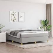 vidaXL Ramsäng med madrass ljusgrå 180x200 cm tyg
