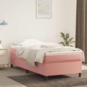 vidaXL Ramsäng med madrass rosa 100x200 cm sammet