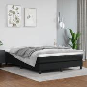 vidaXL Ramsäng med madrass svart 140x200 cm konstläder