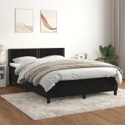 vidaXL Ramsäng med madrass svart 140x190 cm sammet