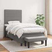 vidaXL Ramsäng med madrass mörkgrå 90x190 cm tyg