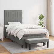 vidaXL Ramsäng med madrass mörkgrå 100x200 cm tyg