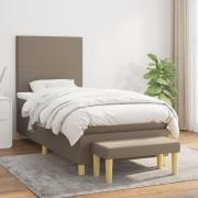 vidaXL Ramsäng med madrass taupe 100x200 cm tyg