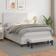 vidaXL Ramsäng med madrass vit 140x200 cm konstläder