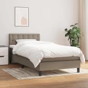vidaXL Ramsäng med madrass taupe 90x190 cm tyg