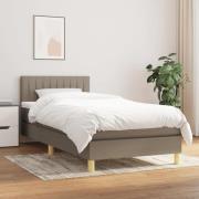 vidaXL Ramsäng med madrass taupe 90x190 cm tyg