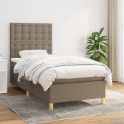vidaXL Ramsäng med madrass taupe 90x200 cm tyg