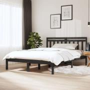 vidaXL Sängram massivt trä 150x200 cm grå