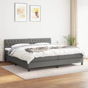vidaXL Ramsäng med madrass mörkgrå 200x200 cm tyg