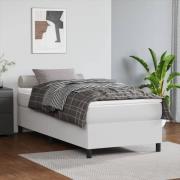 vidaXL Ramsäng med madrass vit 100x200 cm konstläder