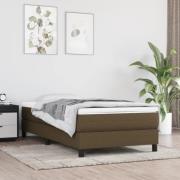 vidaXL Ramsäng med madrass mörkbrun 90x190 cm tyg
