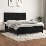 vidaXL Ramsäng med madrass svart 180x200 cm sammet