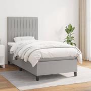 vidaXL Ramsäng med madrass ljusgrå 90x190 cm tyg