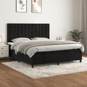 vidaXL Ramsäng med madrass svart 180x200 cm sammet