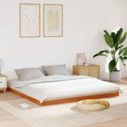vidaXL Sängram vaxad brun 180x200 cm massiv furu