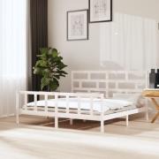 vidaXL Sängram vit massiv furu 180x200 cm
