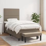 vidaXL Ramsäng med madrass taupe 100x200 cm tyg